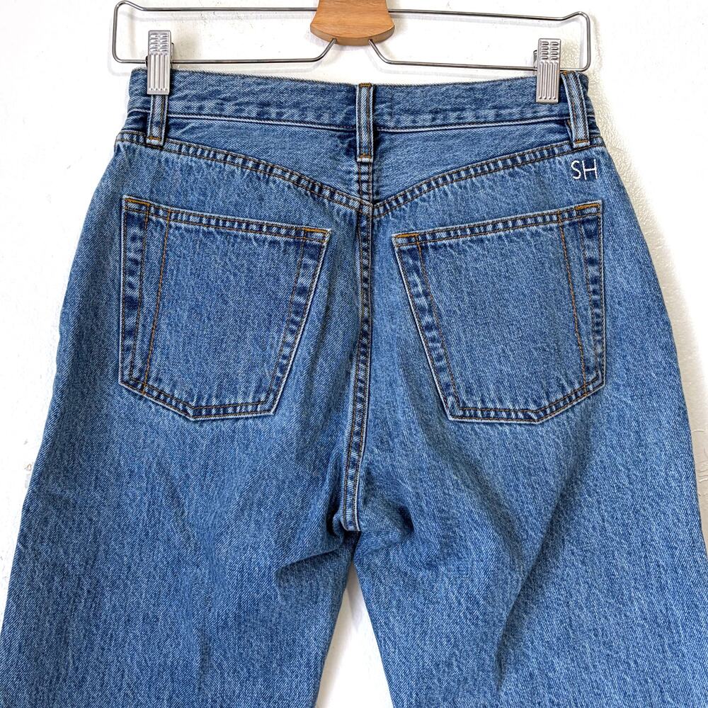 STILL HERE NY Capri Cropped Jeans Classic Blue Denim Size 26 - Picture 8 of 16